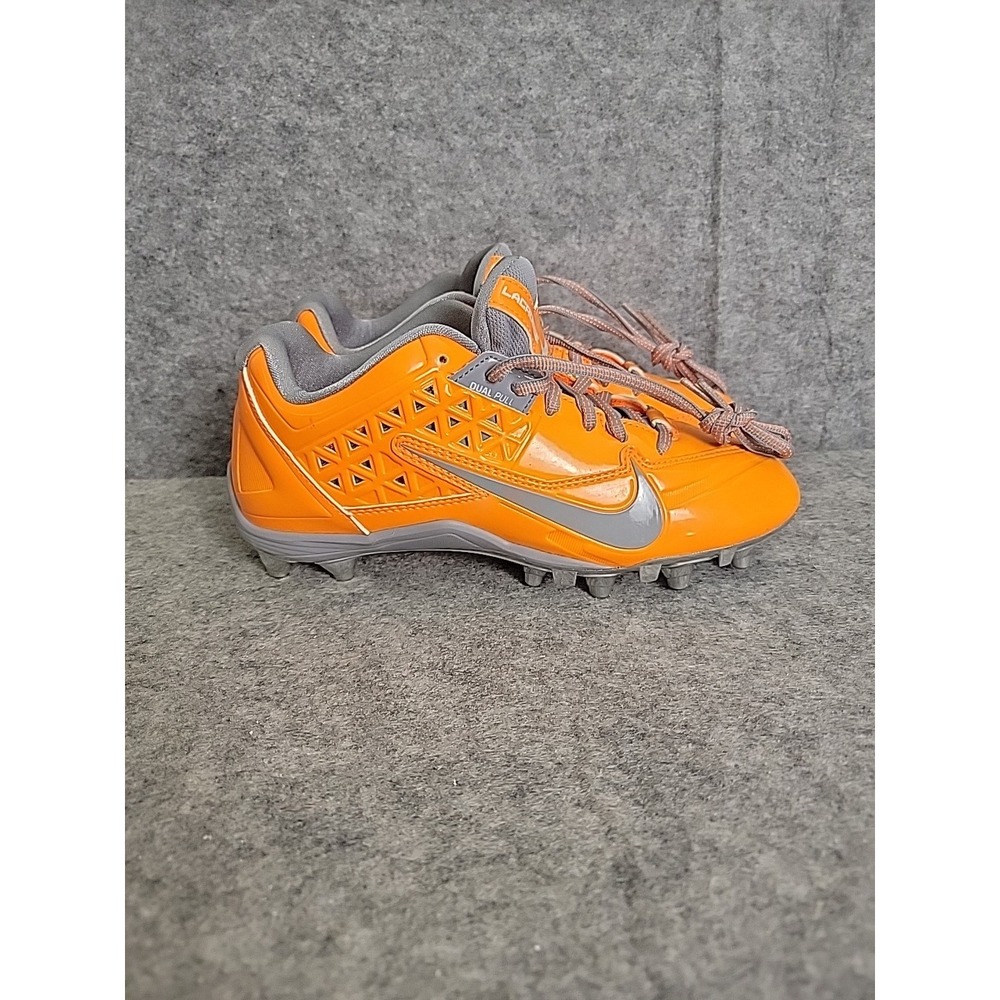 Nike Speedlax 4 Lacrosse Cleats Orange Silver 624976-800 Womens 7.5 Team Issued